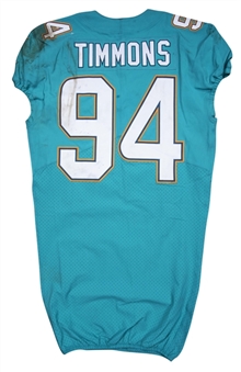 2017 Lawrence Timmons Game Used Miami Dolphins Home Jersey Photo Matched To 10/1/2017 London Game (NFL-PSA/DNA)